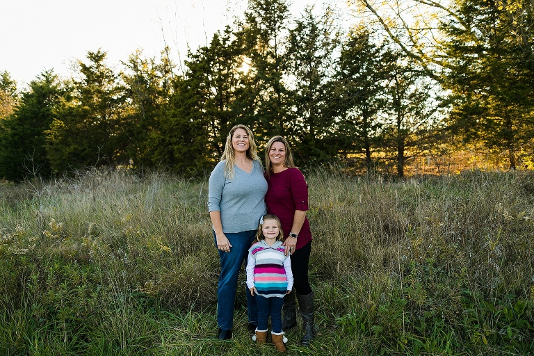 Towne Park Family Session St Charles Family Photographer Rebecca Chapman Photography Wentzville Missouri Same Sex Couple Fall Colors Family of Three Warrenton MO