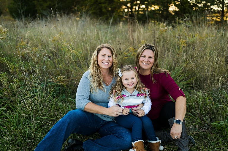 Towne Park Family Session St Charles Family Photographer Rebecca Chapman Photography Wentzville Missouri Same Sex Couple Fall Colors Family of Three Warrenton MO