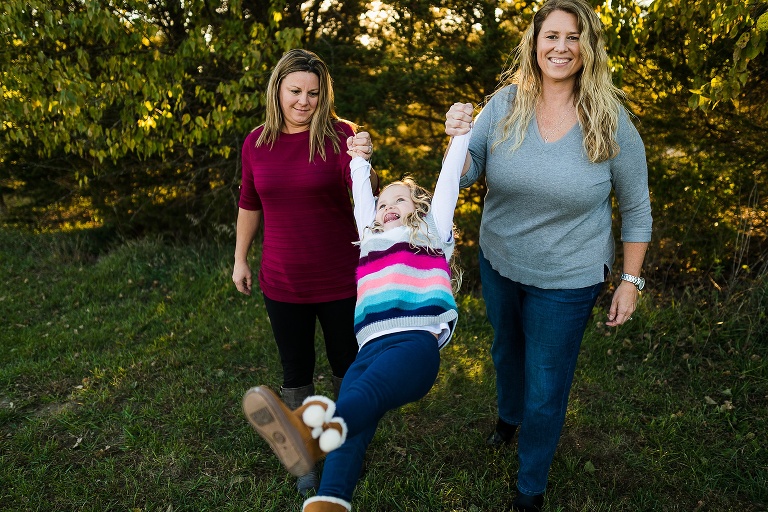 Towne Park Family Session St Charles Family Photographer Rebecca Chapman Photography Wentzville Missouri Same Sex Couple Fall Colors Family of Three Warrenton MO