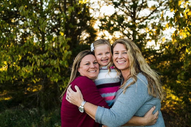 Towne Park Family Session St Charles Family Photographer Rebecca Chapman Photography Wentzville Missouri Same Sex Couple Fall Colors Family of Three Warrenton MO