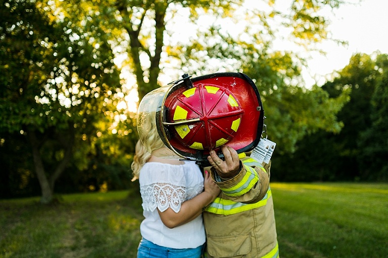 St Charles Couples Session Photographer Rebecca Chapman Photography Outdoor Farm Warrenton Missouri Firefighter Fireman