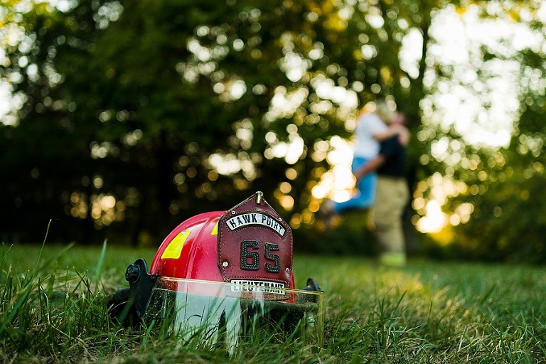 St Charles Couples Session Photographer Rebecca Chapman Photography Outdoor Farm Warrenton Missouri Firefighter Fireman