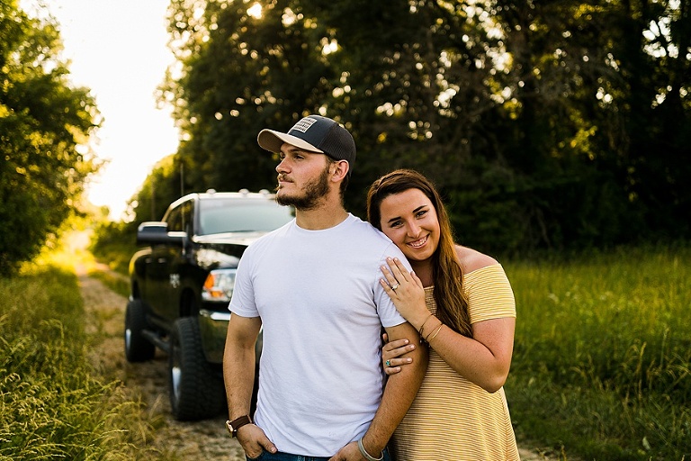 Family Farm Engagement Session St Charles Wedding and Engagement Photographer Rebecca Chapman Photography Outdoor Fall Puppies Dodge Truck Field