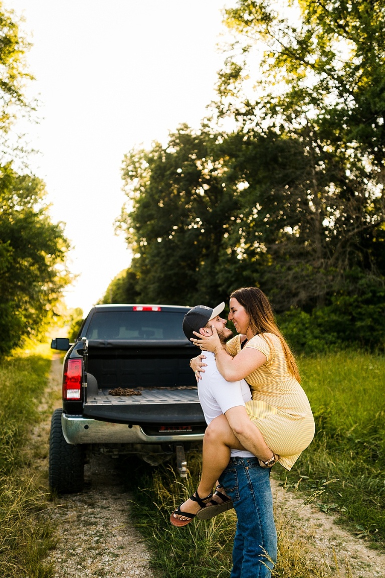 Family Farm Engagement Session St Charles Wedding and Engagement Photographer Rebecca Chapman Photography Outdoor Fall Puppies Dodge Truck Field
