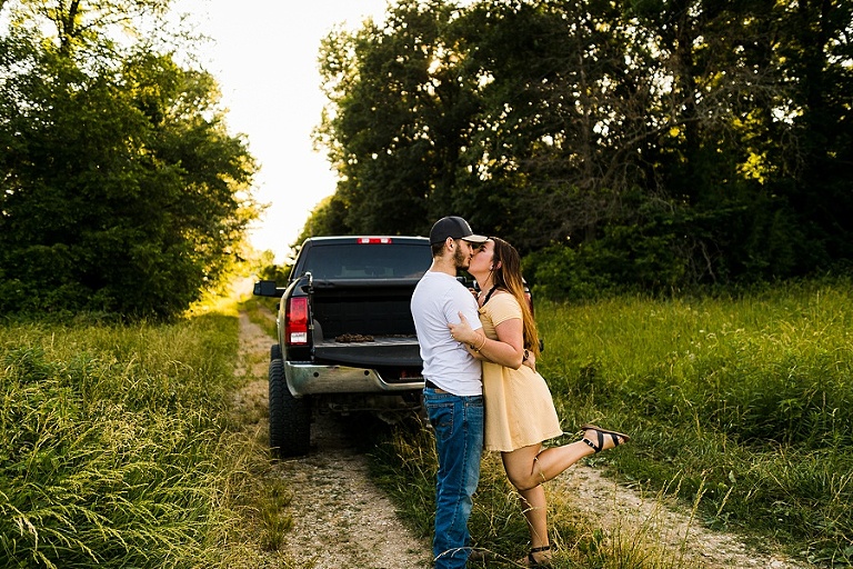 Family Farm Engagement Session St Charles Wedding and Engagement Photographer Rebecca Chapman Photography Outdoor Fall Puppies Dodge Truck Field