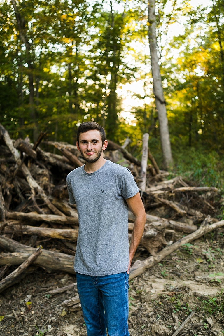  Warrenton Senior Session St Charles Photographer Rebecca Chapman Photography Outdoor Fall Boy Mustang Vehicle Missouri