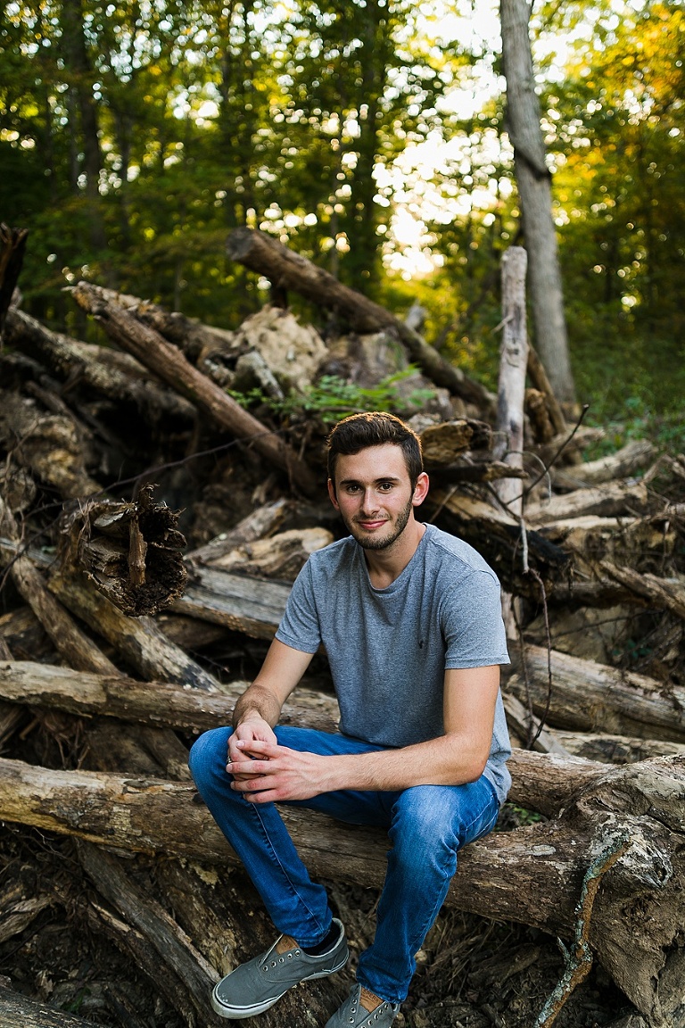   Warrenton Senior Session St Charles Photographer Rebecca Chapman Photography Outdoor Fall Boy Mustang Vehicle Missouri