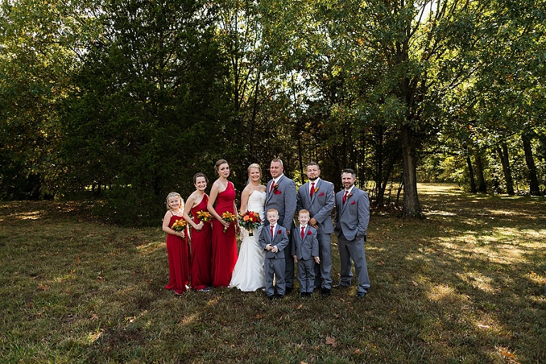 Warrenton Family Farm Wedding St Charles Wedding Photographer Rebecca Chapman Photography Outdoor Lake Dock Fall Bridal Party