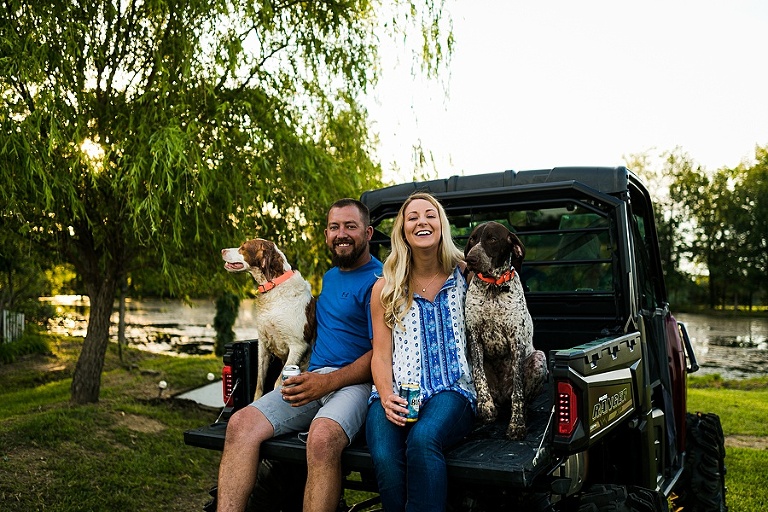 Family Farm Couples Session St Charles Couples Photographer Rebecca Chapman Photography Outdoor Dog Session Fur Babies Natural Light Bush Beer