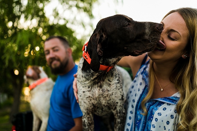 Family Farm Couples Session St Charles Couples Photographer Rebecca Chapman Photography Outdoor Dog Session Fur Babies Natural Light Bush Beer