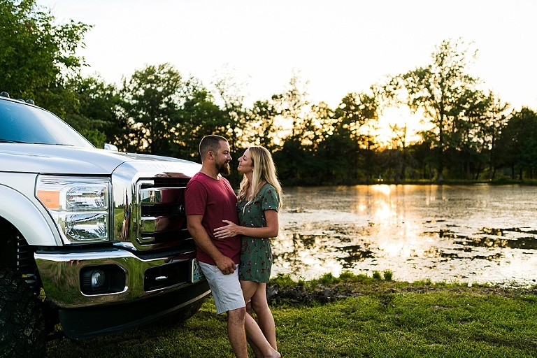 Family Farm Couples Session St Charles Couples Photographer Rebecca Chapman Photography Outdoor Dog Session Fur Babies Natural Light Bush Beer Truck