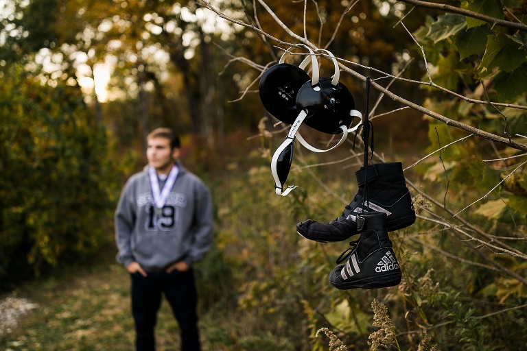 Cuivre River State Park Senior Session St Charles Senior Photographer Warrenton High School Rebecca Chapman Photography Fall Session State Wrestler