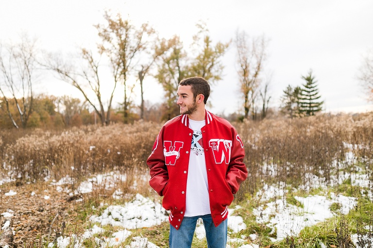 Towne Park, Warrenton High School, Boy Senior, St Charles Senior Photographer, Rebecca Chapman Photographer, Cross Country, Chevy Truck, Wentzville Missouri, Warrenton MO, Fall, Winter, Snow