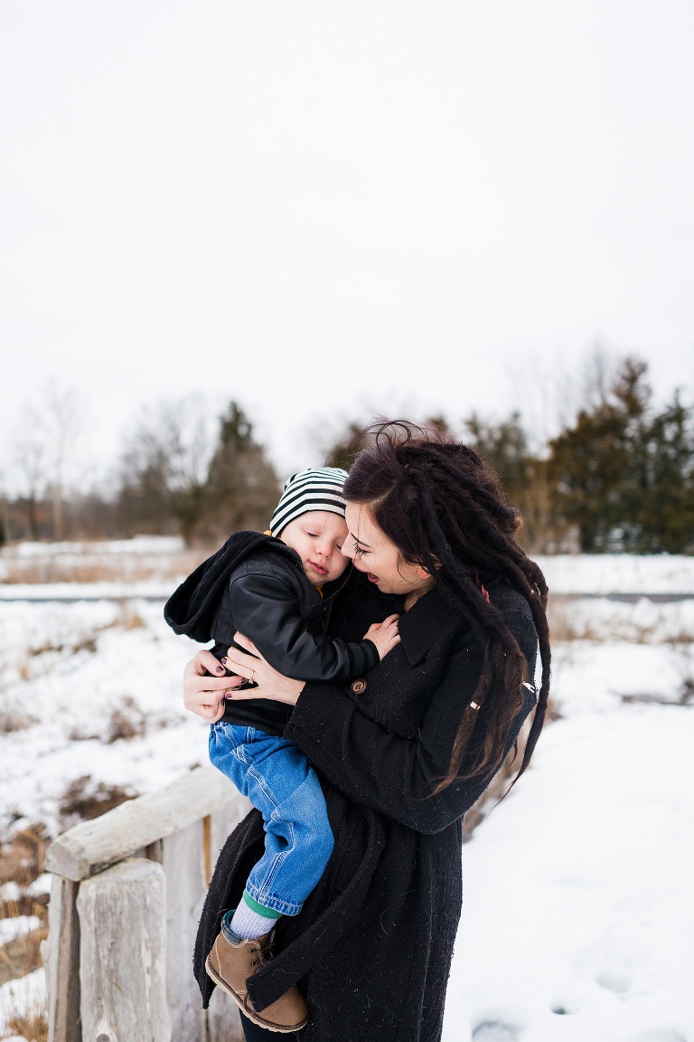 Towne Park, Snow session, Mini Session, Mommy and Me, Outside, Dreads, Three years old, Third Birthday