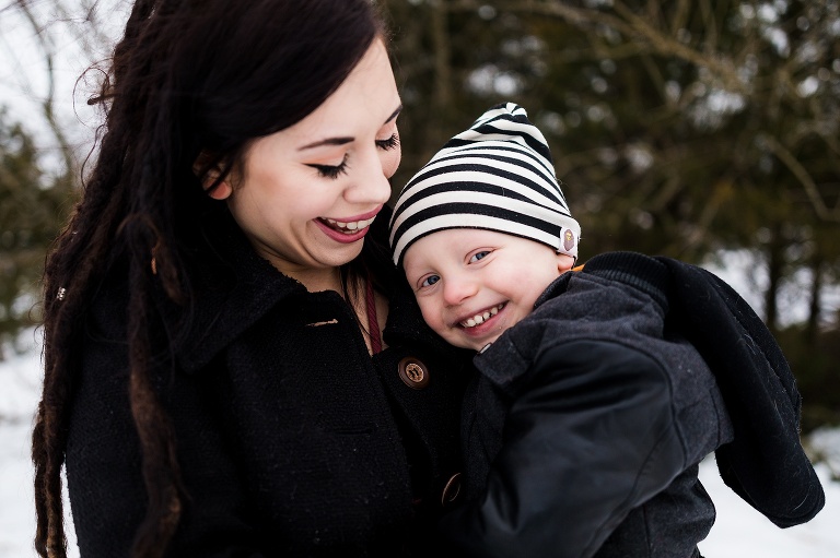 Towne Park, Snow session, Mini Session, Mommy and Me, Outside, Dreads, Three years old, Third Birthday