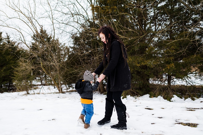 Towne Park, Snow session, Mini Session, Mommy and Me, Outside, Dreads, Three years old, Third Birthday