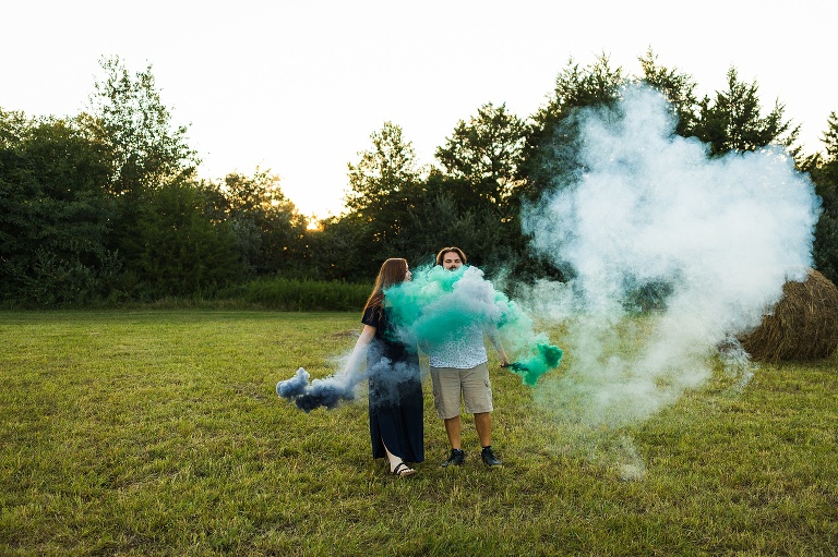 Engagement Session with Colored Smoke Bombs in San Francisco