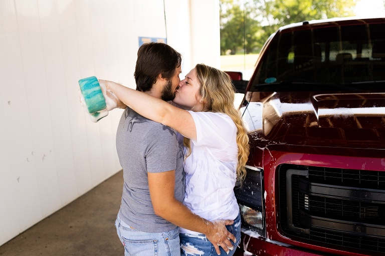 St Charles Photographer | Car Wash Couples Photo Shoot | St Charles photographer | Warrenton Missouri Photographer