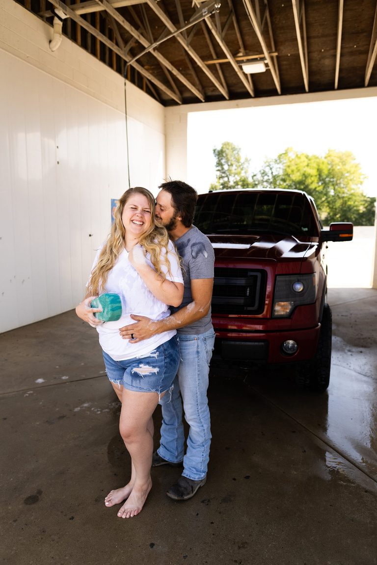 St Charles Photographer | Car Wash Couples Photo Shoot | St Charles photographer | Warrenton Missouri Photographer