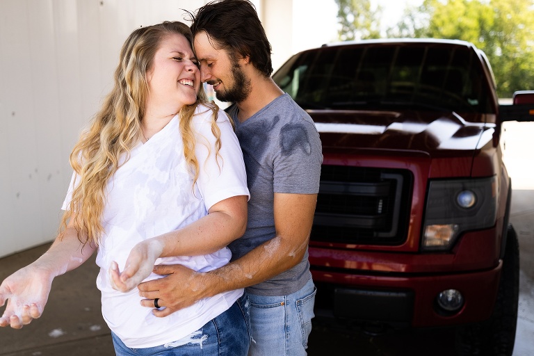 St Charles Photographer | Car Wash Couples Photo Shoot | St Charles photographer | Warrenton Missouri Photographer