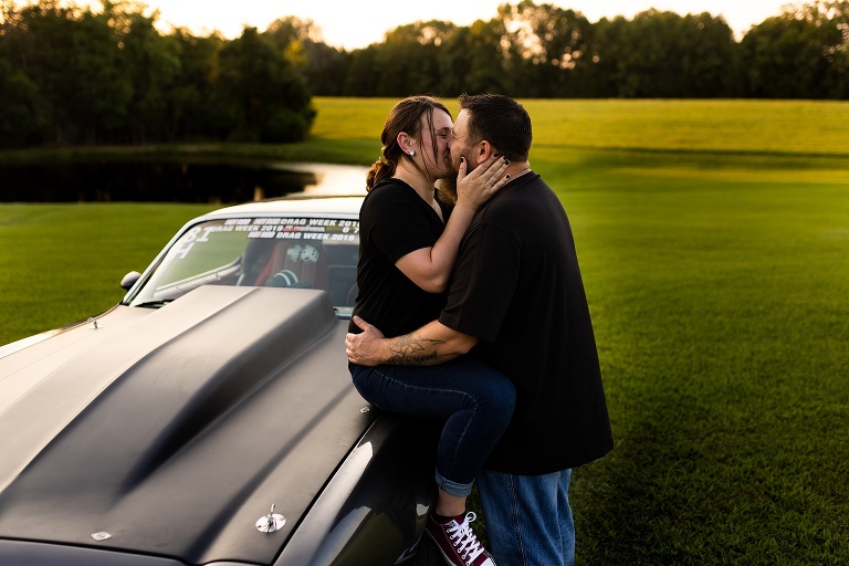 Race Car Engagement Session | St Charles Engagement Photographer | St Charles Wedding Photographer | Warrenton Missouri Wedding Photographer | Race Car Photographer | 