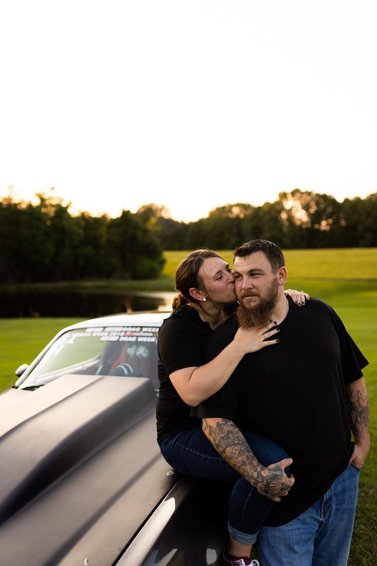Race Car Engagement Session | St Charles Engagement Photographer | St Charles Wedding Photographer | Warrenton Missouri Wedding Photographer | Race Car Photographer | 