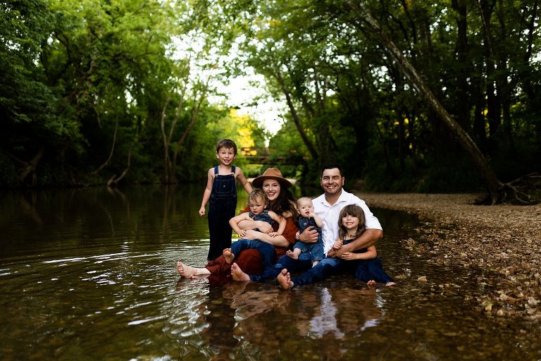 Creek Family Session | Indian Camp Creek Photographer | Missouri Family Photographer | Missouri Photographer | Family of 6 |