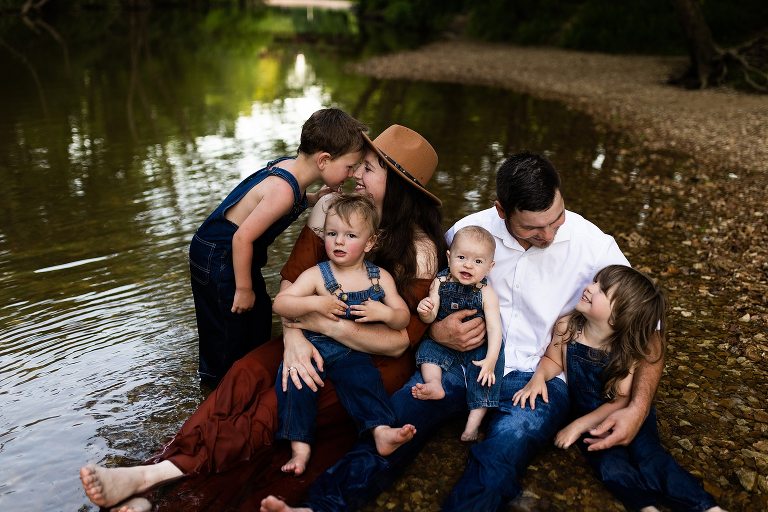 Creek Family Session | Indian Camp Creek Photographer | Missouri Family Photographer | Missouri Photographer | Family of 6 |