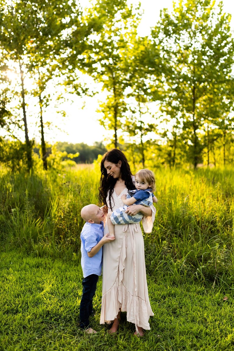 Indian Camp Creek Family Photographer | Outdoor Photographer | Missouri Engagement Photographer | Missouri Family Photographer | Family of 3 | Two boys |