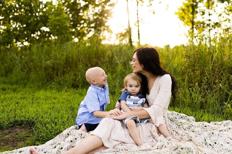 Indian Camp Creek Family Photographer | Outdoor Photographer | Missouri Engagement Photographer | Missouri Family Photographer | Family of 3 | Two boys |