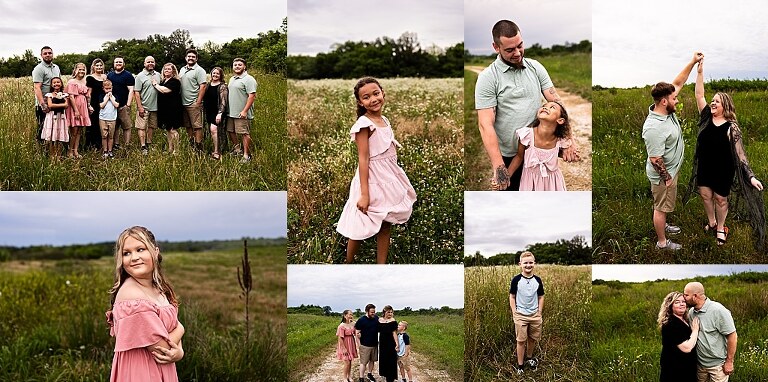 Overcast skies, shy smiles, and sweet family moments. See this extended family session at August A. Busch Conservation Area in St Charles County MO.