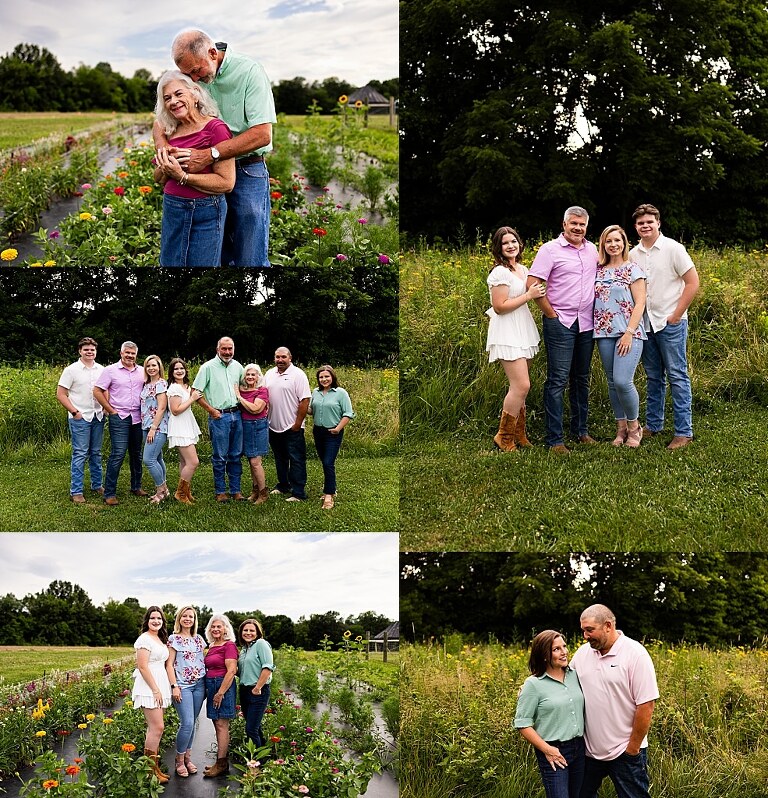 Large extended Family Photo session at Roosters Pumpkin Patch in Jonesburg Missouri 